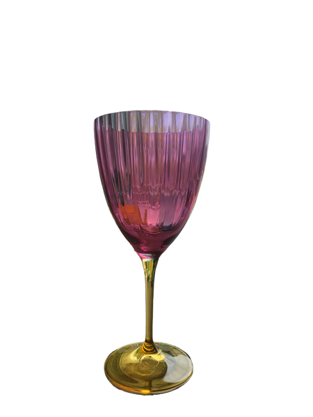 Pink and Yellow Wine Glass