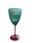 Wine Glass with Pink Base and Green Bowl