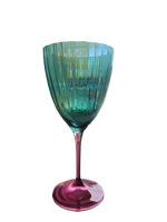 Wine Glass with Pink Base and Green Bowl