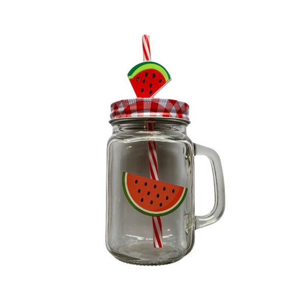 Watermelon Glass Drinking Jar