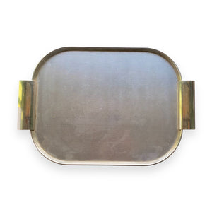 Retro Silver Serving Tray with Handles