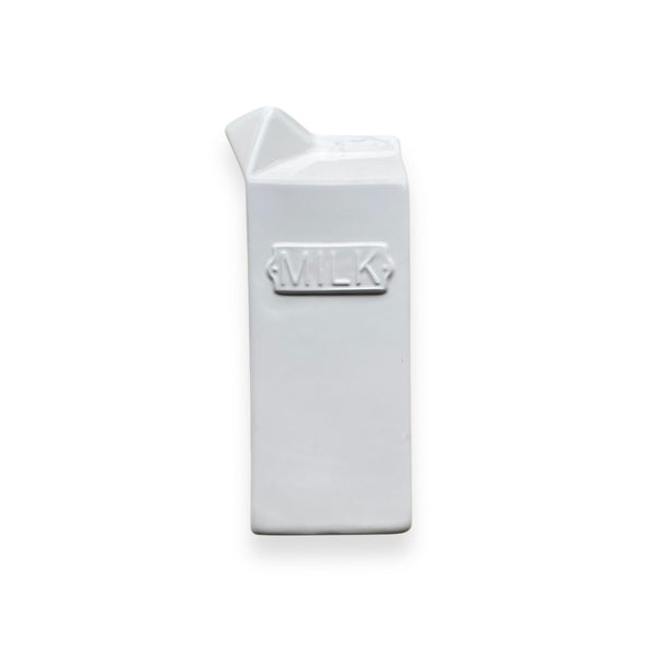 Small White Milk Ceramic Carton