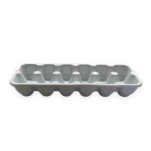 White Ceramic Dozen Egg Carton