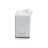 "Milk/Lait" White Ceramic Carton