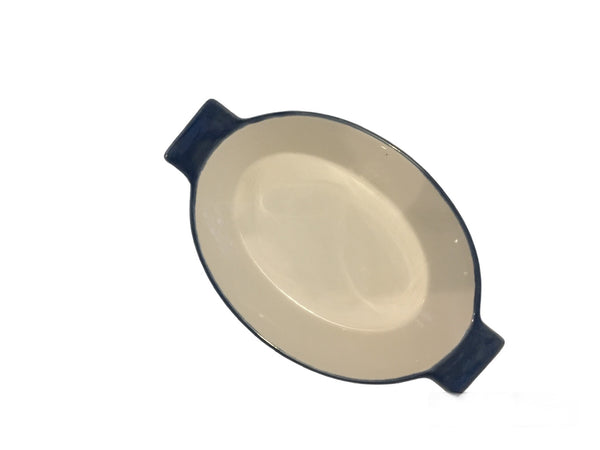 Blue Ceramic Oval Baker