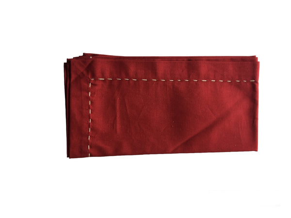 Red Napkin W/ White Stitching