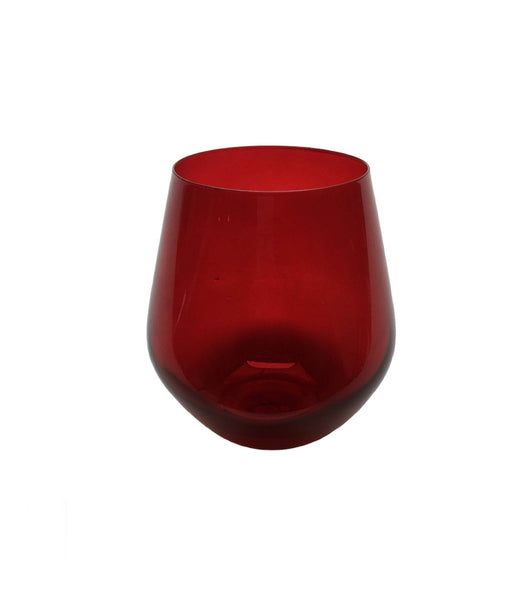 Red Stemless glass