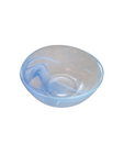 Small Glass Clear Bowl with Blue Swirl