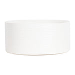 Lg White Ribbed Bowl