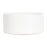 Lg White Ribbed Bowl