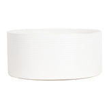 Lg White Ribbed Bowl