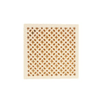 Cream Plastic Square Coaster w/ Design