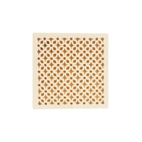 Cream Plastic Square Coaster w/ Design