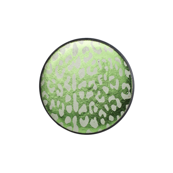 Green Cheetah Print Coaster