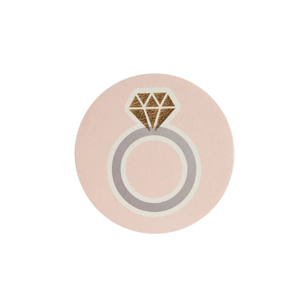 Pale Pink Ring Paper Coaster