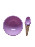 Purple Plastic Ice Cream Bowl and Spoon