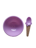 Purple Plastic Ice Cream Bowl and Spoon