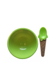 Green Plastic Ice Cream owl and Spoon