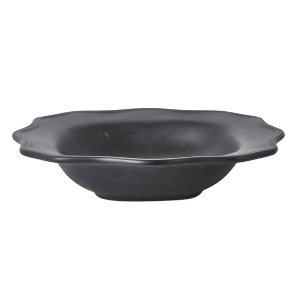 Md Black Bowl With Wavy Rim