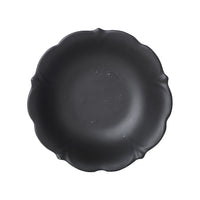 Md Shallow Black Bowl With Wavy Rim