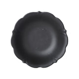 Md Shallow Black Bowl With Wavy Rim