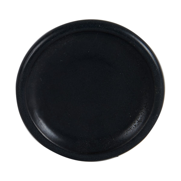 Sm Black Plate With Rounded Rim