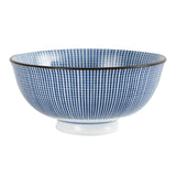 Sm White Bowl With Blue Stripe Pattern