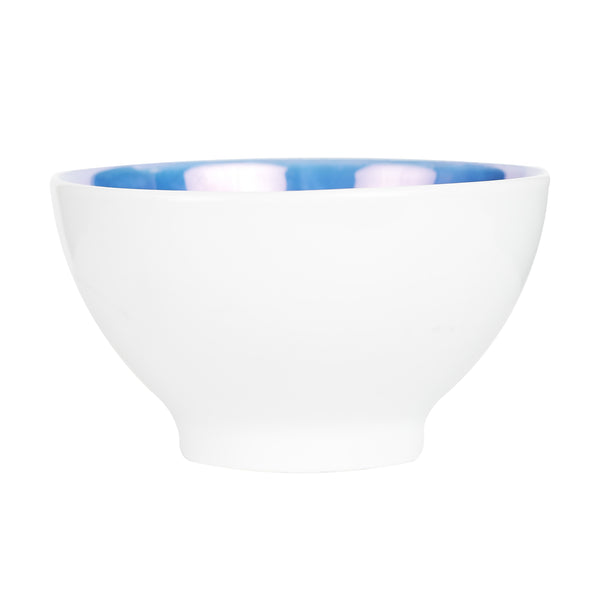 Sm White Bowl With Multi-Tone Blue Interior