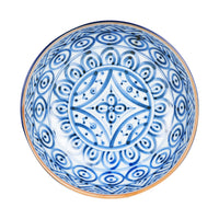 Sm Blue Bowl With Patterned Interior