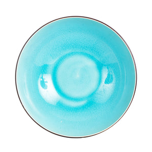 Md Bright Blue Bowl With Dark Exterior