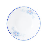 Sm Asian Inspired Shallow White Dish With Blue Accents