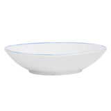 Sm Shallow White Dish With Asian Blue Fish Design