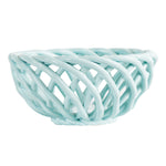 Md Ceramic Woven Light Blue Bread Basket