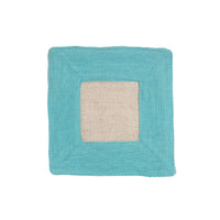 Square Blue Linen Coaster