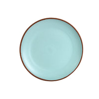 Lg Light Blue Plate With Dark Rim