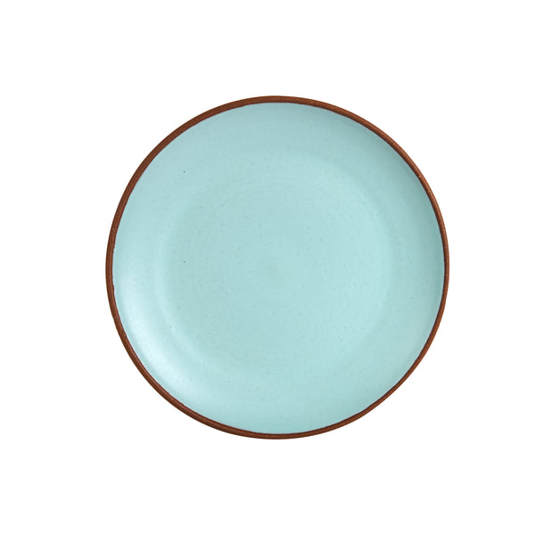 Lg Light Blue Plate With Dark Rim