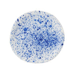 White Plate With Blue Paint Splatter