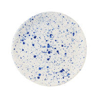 White Plate With Blue Paint Splatter