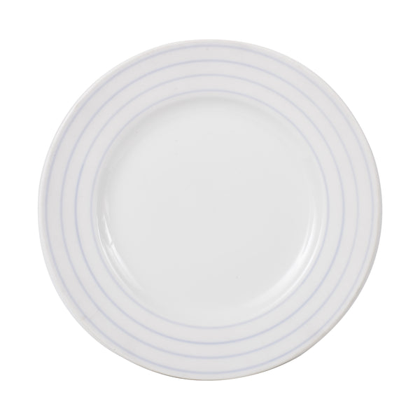 Lg White Plate With Blue Ring Pattern