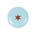 Md Light Blue Plate With Different Brown Christmas Designs