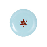 Md Light Blue Plate With Different Brown Christmas Designs