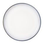 White Plate With Dark Rim And Grey/Blue Bottom