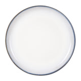 White Plate With Dark Rim And Grey/Blue Bottom