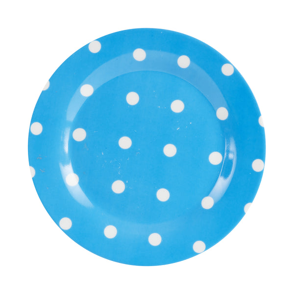 Md Bright Blue Plate With White Dots