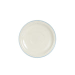 Md White Saucer With Light Blue Rim