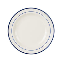 Md White Plate With Dark Blue Ring And Rim