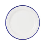 Md White Plate With Indigo Rim