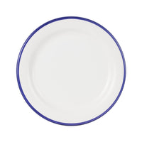 Md White Plate With Indigo Rim