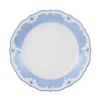 Md White Plate With Blue Flower Design