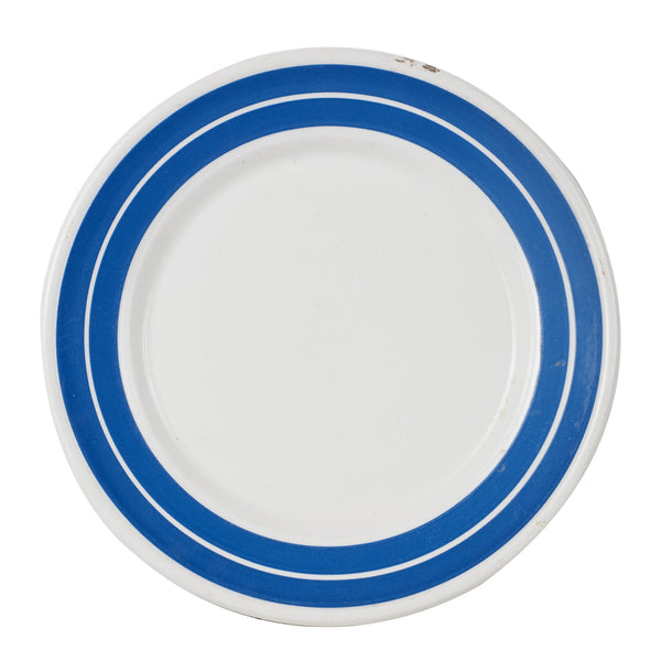 Lg White Plate With Blue Rings